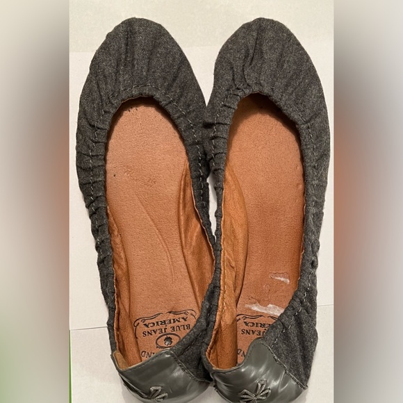 7 LUCKY BRAND Flats Flannel fabric slip on pleated gathered - Picture 6 of 10